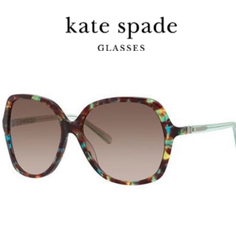Kate Spade Women’s Sunglasses Green Havana, Warm Brown Gradient lens, NWOT